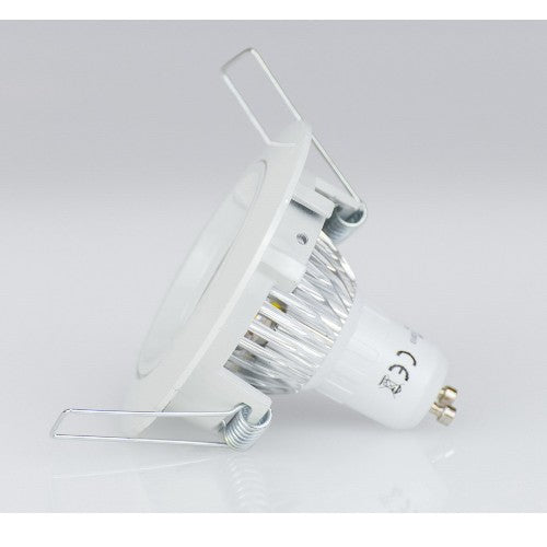 Runder LED Einbaustrahler 230V GU10 5W weiß – Einbaustrahler IP20, schwenkbar, dimmbar, 49mm