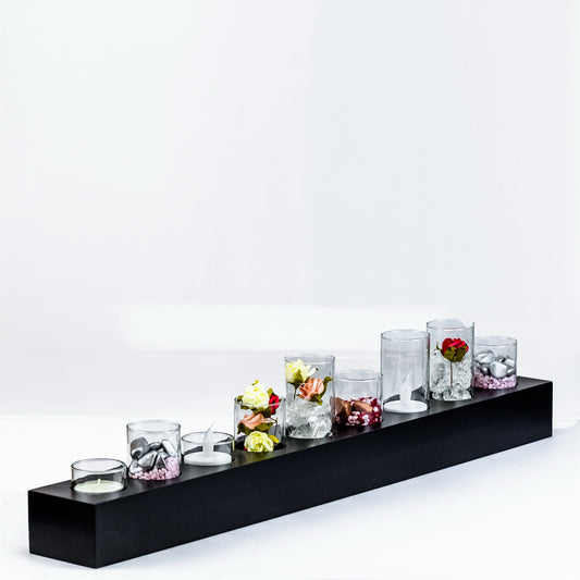 Endless Light Kerzenleiste für Teelichter – Windlicht / Teelichthalter / Teelichtglas – stilvolles Wohnaccessoire & Dekoartik