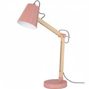 Metall verstellbare 48-66cm Tischleuchte Holz pink Mars Tischlampe