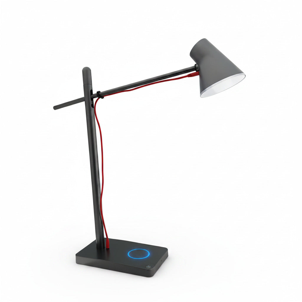 LED Schreibtischlampe dimmbar grau mit USB Anschluss