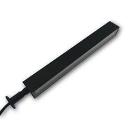 Originalfoto der schwarzen SEGNO Pervetro LED-Vitrinenleuchte mit Montagefuß, 15 W und 6000 K