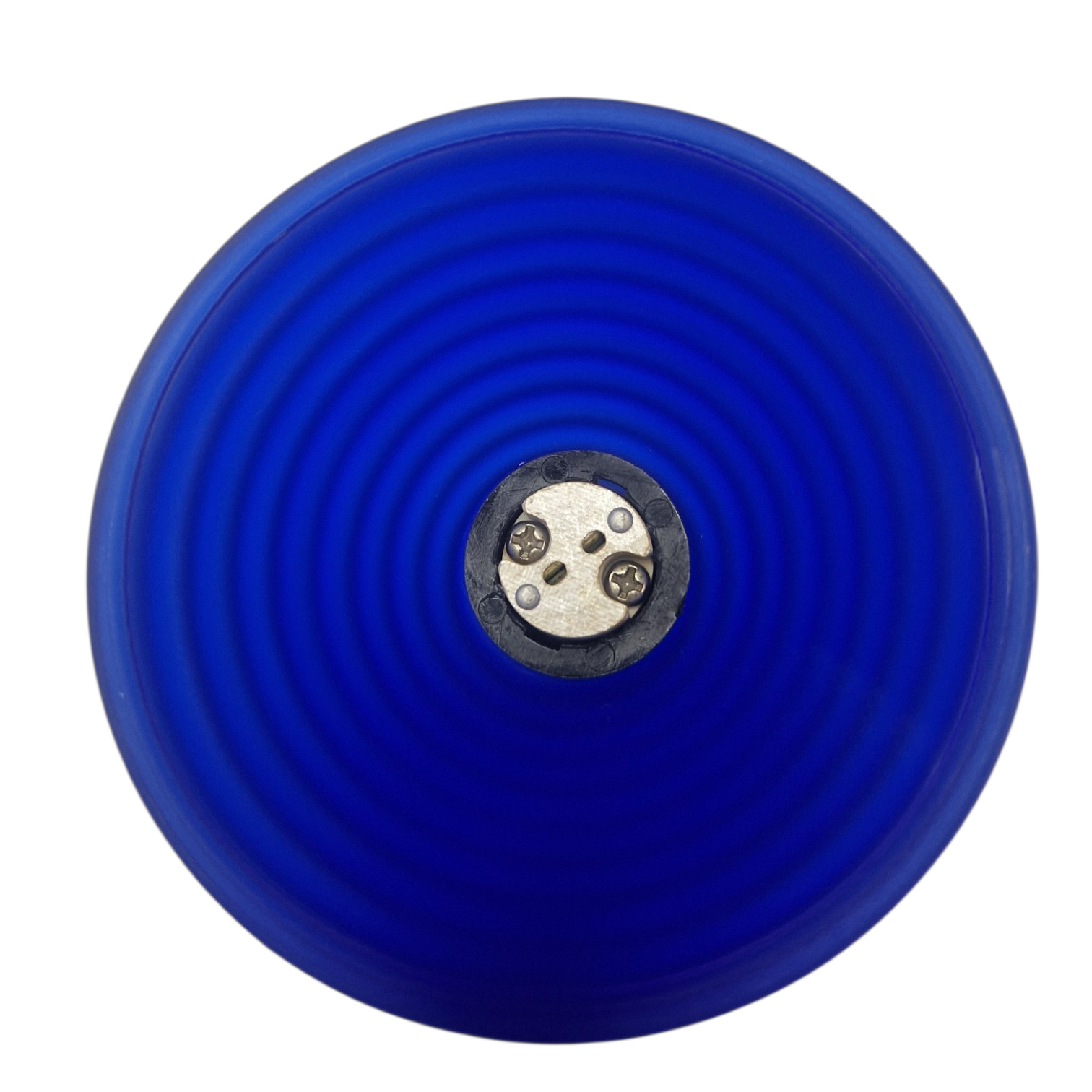 Seilstrahler 12V GY6.35 Fassung mit blauem Glas Ø 85 mm | Seilsystem niedervolt Spot Lampenglas dunkelblau konisch geriffelt 