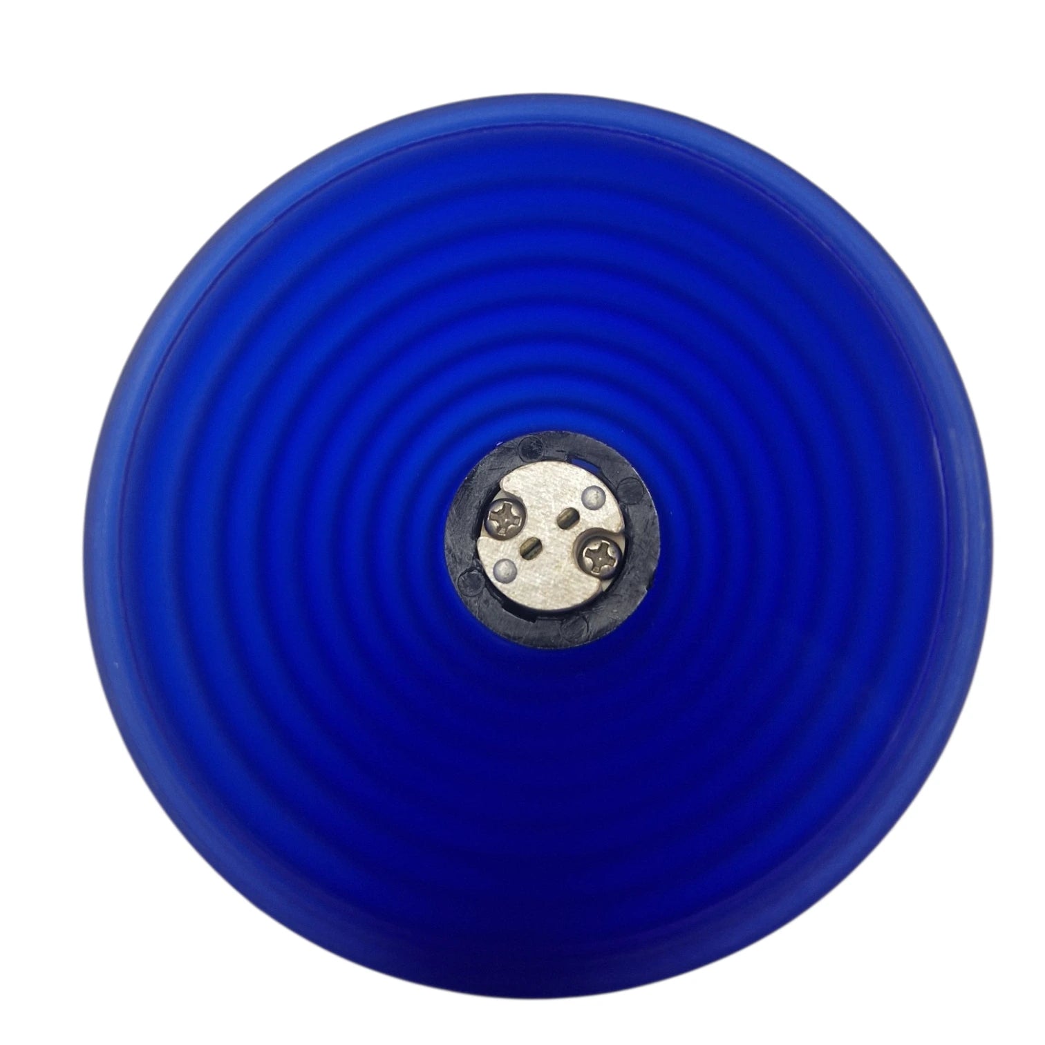 Seilstrahler 12V GY6.35 Fassung mit blauem Glas Ø 85 mm | Seilsystem niedervolt Spot Lampenglas dunkelblau konisch geriffelt