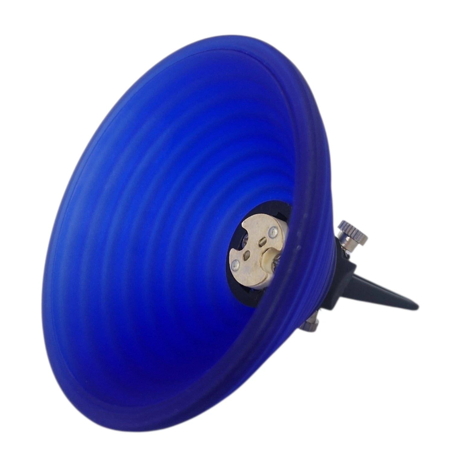 Seilstrahler 12V GY6.35 Fassung mit blauem Glas Ø 8,5cm | Seilsystem niedervolt Spot Lampenglas dunkelblau konisch 10cm