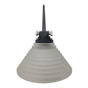 Seilstrahler 12V GY6.35 Fassung mit  Glas weiß Ø 85 mm Seilsystem niedervolt Spot Lampenglas milchglas  konisch geriffelt 