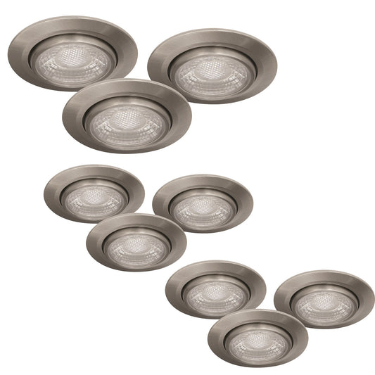 9er Set LED Einbaustrahler dimmbar schwenkbar silber IP44 MD-13 – Einbaustrahler IP44, schwenkbar, dimmbar