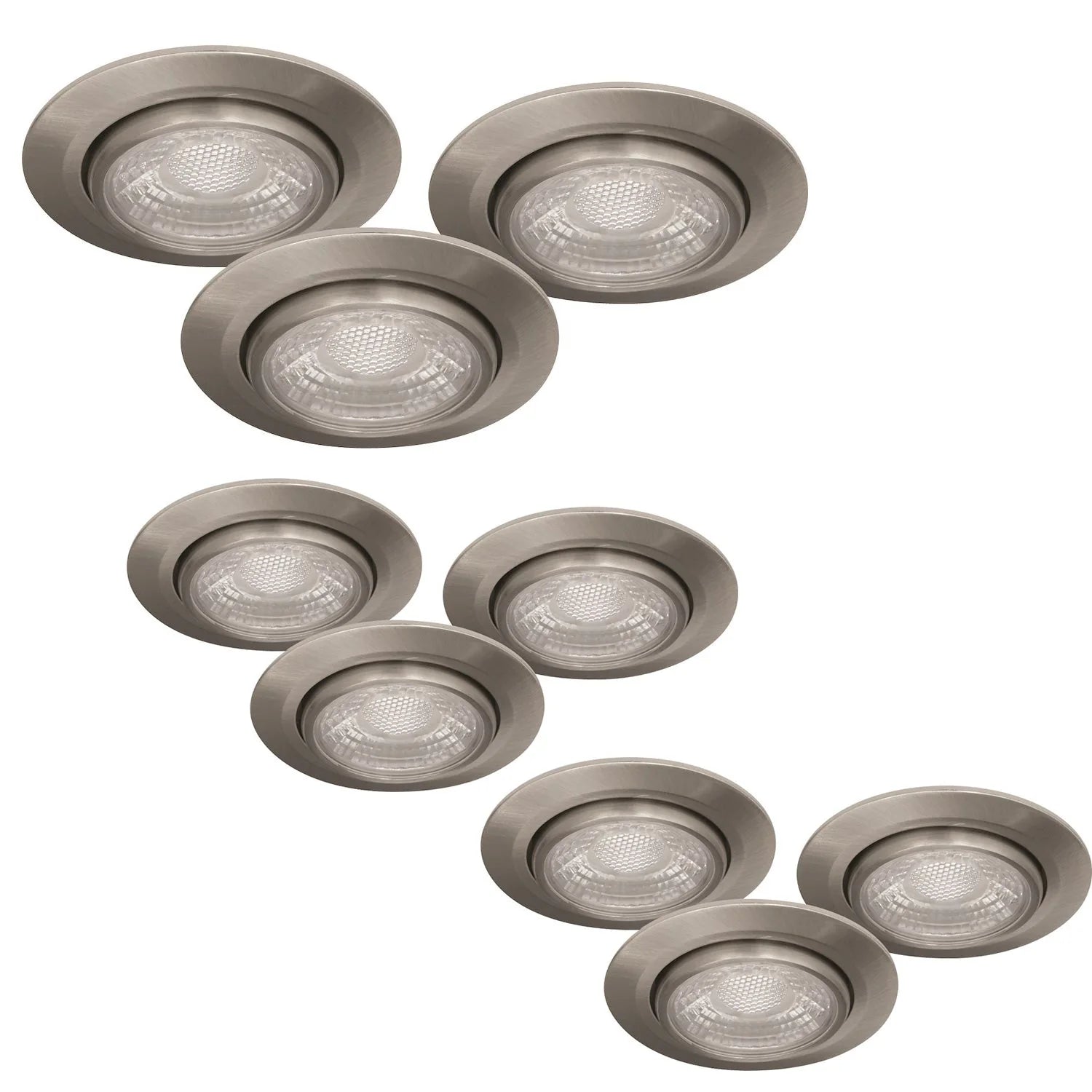 9er Set LED Einbaustrahler dimmbar schwenkbar silber IP44 MD-13 – Einbaustrahler IP44, schwenkbar, dimmbar