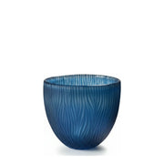Blaue Glasvase 22×20 cm – Blumenvase aus Glas, mundgeblasen & handgeschliffen | Dinah