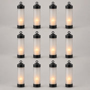 12x Sompex Elle Grablicht in Schwarz mit sandgestrahltem Glas; LED-Kerzen als Dekoration, nicht enthalten