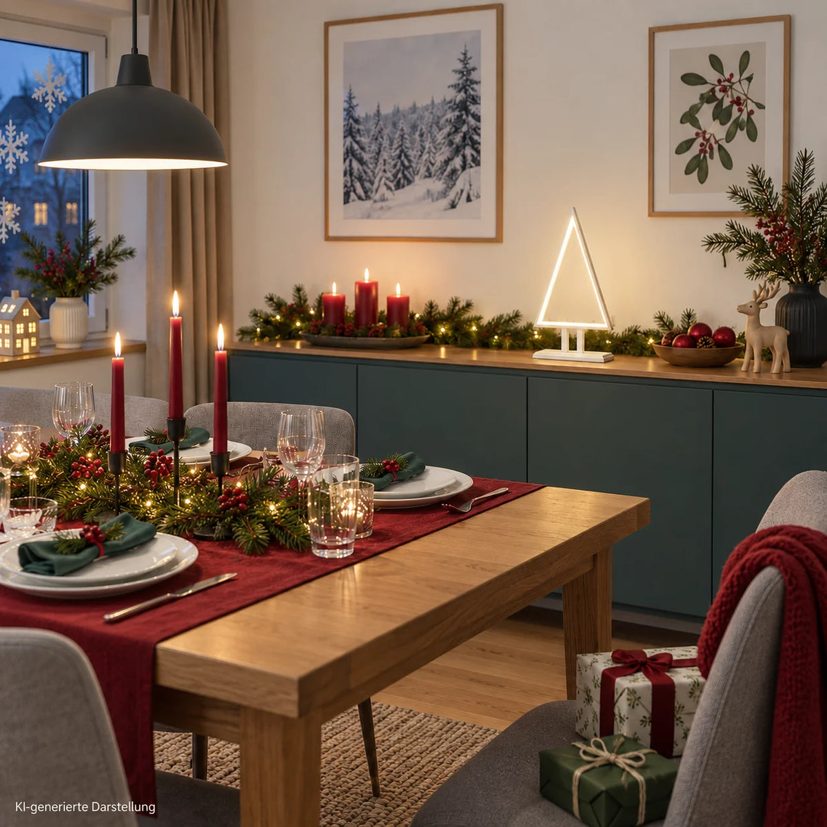 Sompex PINE WOOD LED Tannenbaum-Tischlampe aus weißem Holz.