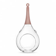 Sompex Taura Hängewindlicht aus transparentem Glas mit rosafarbener Aufhängung, 30 cm hoch