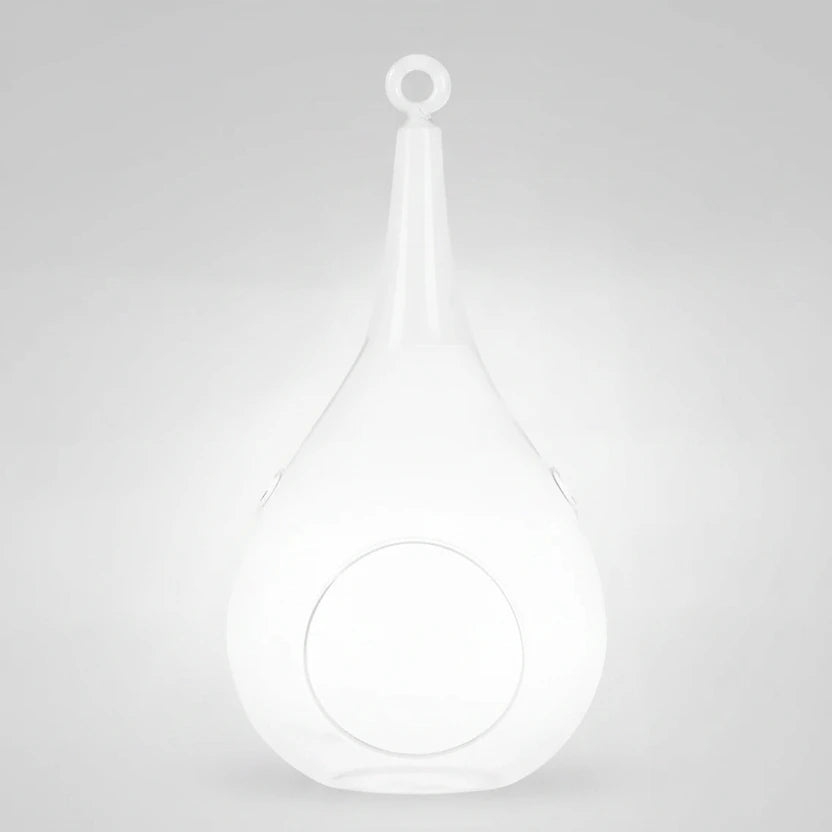 Taura weiß klein Windlicht zum aufhängen Glas Hängedekoration