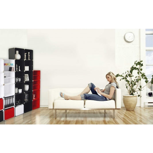  4 Stück Checkersbox Sompex 4081 Boxen Checkers, 4-er Set 30x30x30 cm, schwarz