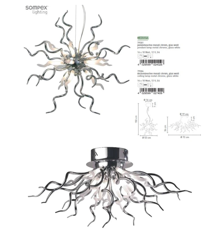 Sompex Medusa 79581 Pendelleuchte und 79584 Deckenleuchte – Original Katalogabbildung
