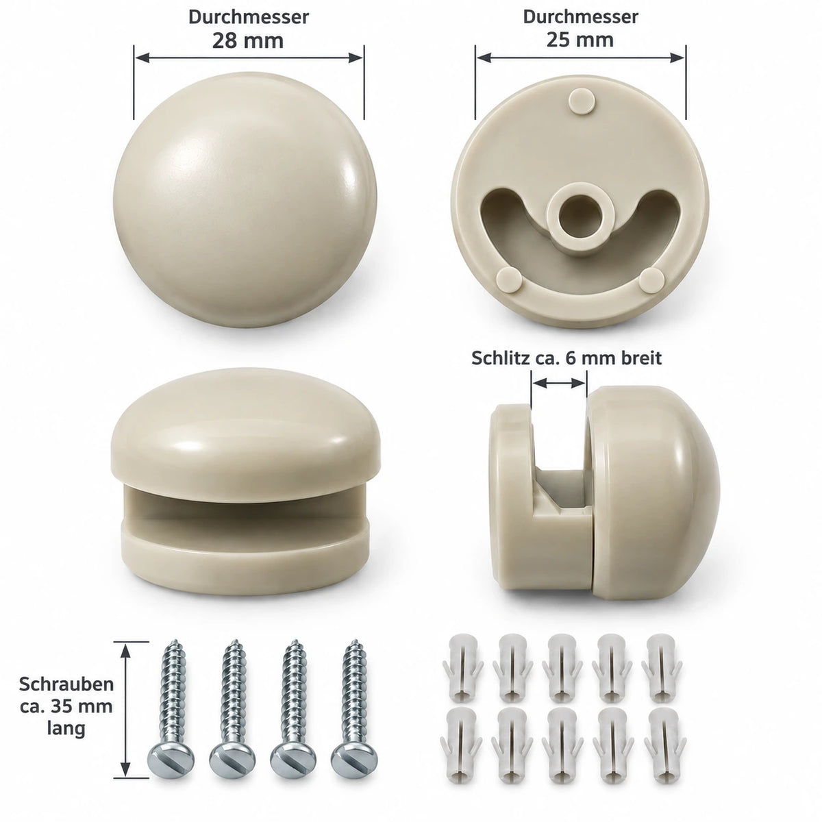 Spiegelbefestigung beige Manhattan-Grau mit Maßen für Spiegel für spiegel mit glasstärke 4mm 5mm 6mm