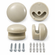 Spiegelhalterung rund beige  Manhattan-Grau 4er-Set mit Schrauben und Dübeln