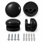 Spiegelhalterung Schwarz urnd 4er-Set mit Schrauben und Dübeln für 4mm 5mm 6mm spiegelglas