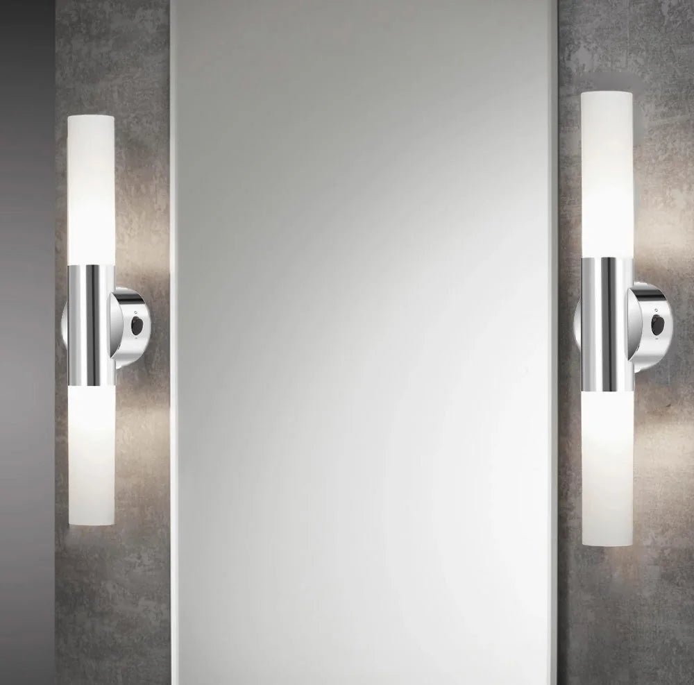 Spiegelleuchte mit Schalter 33cm Chrom 2x E14 