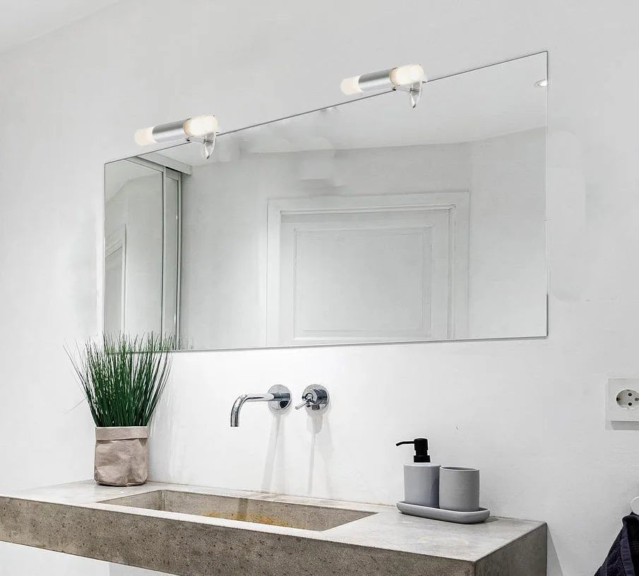 Spiegel-Klemmleuchte mit Schalter 2x G9 LED Chrom