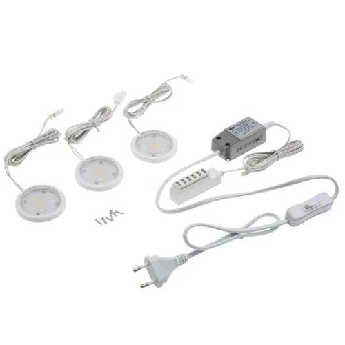 3er Set LED mini Unterbauleuchte für Steckdose