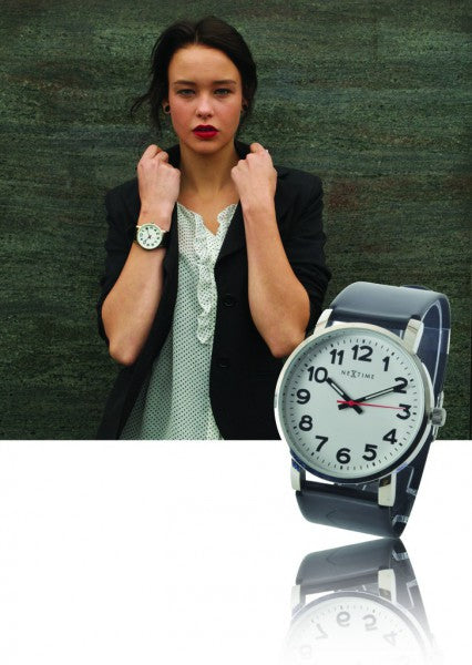 10x Armbanduhr Herren schwarz weiß Retro Station Nextime