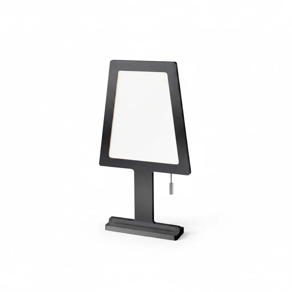 Stilisierte flache LED Tischlampe Steve Touchdimmer schwarz Tischlampe