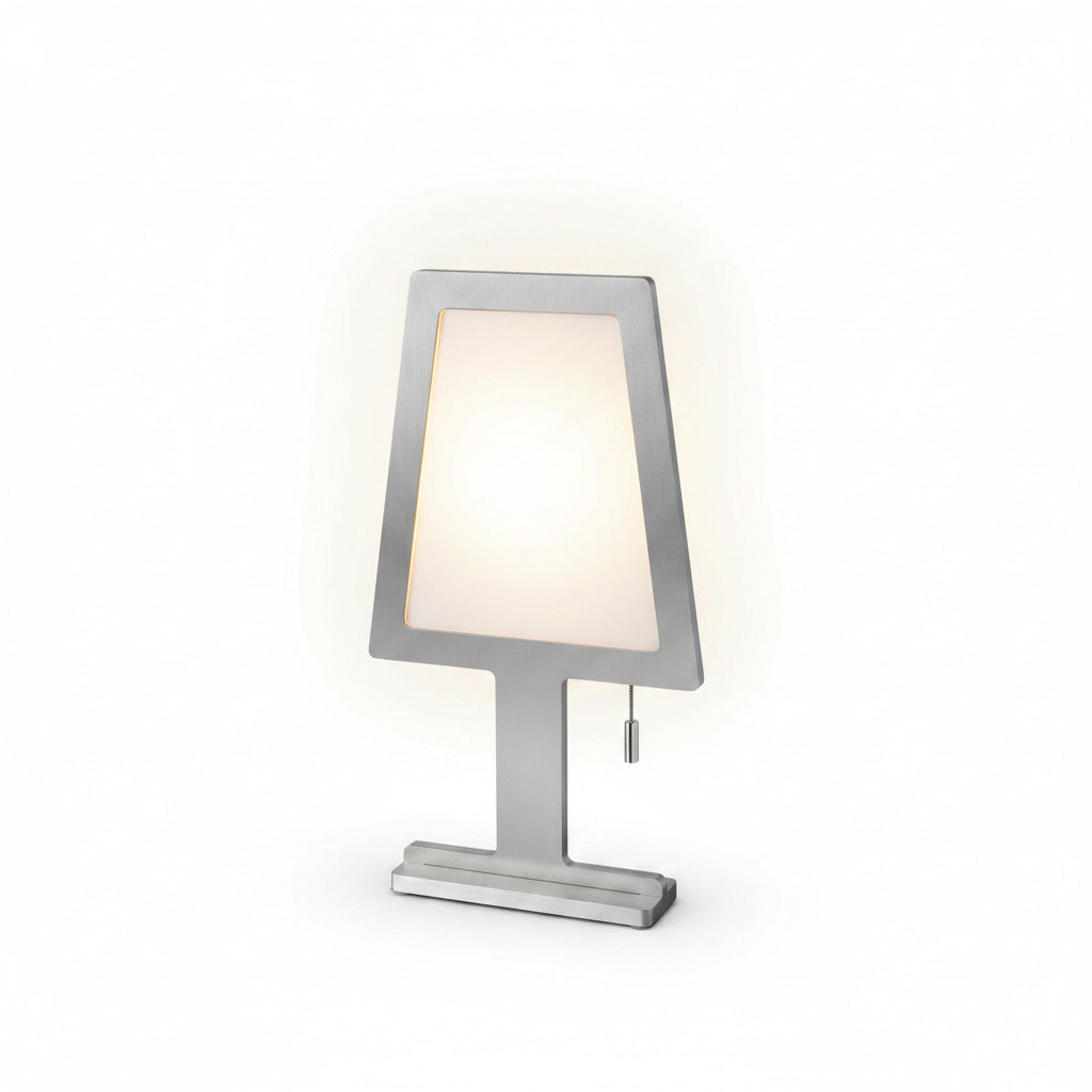 Stilisierte flache LED Tischlampe Steve Touchdimmer Alu Tischlampe