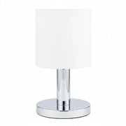 Stoff Tischleuchte in Chrom mit Touch Dimmer Nada Tischlampe