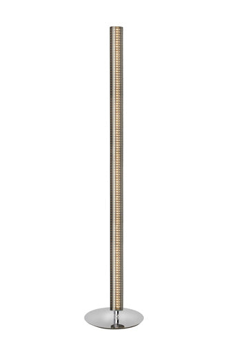 Design LED Stab Stehlampe Sunny Glas grau Chrom dimmbar