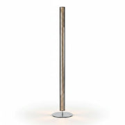 Design LED Stab Stehlampe Sunny Glas grau Chrom dimmbar