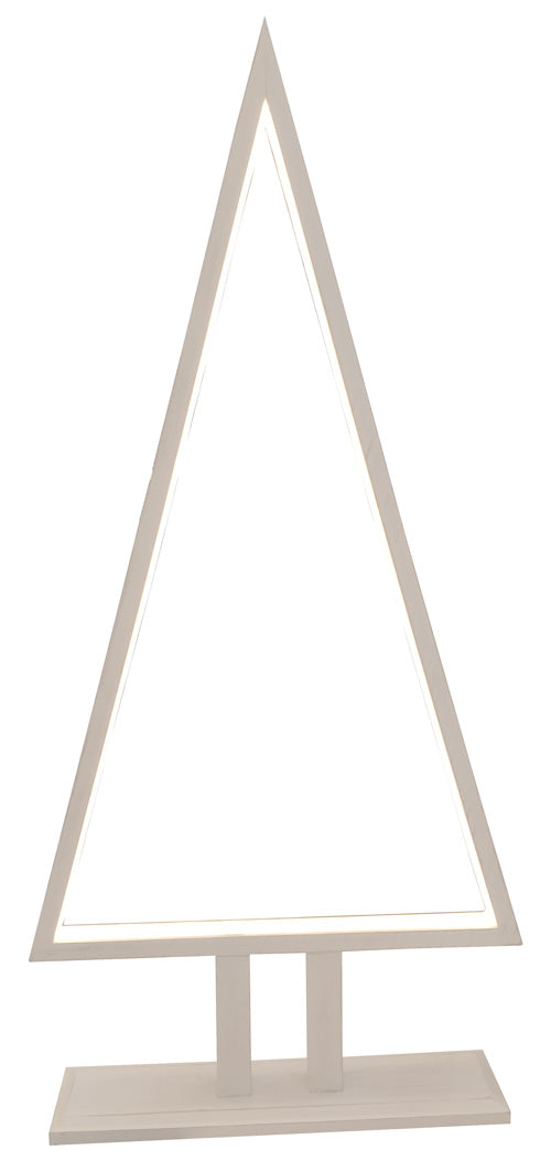 Detailansicht Bambusholz Shabby Chic weiß – Struktur der Sompex Pine Wood LED Weihnachtsbaum Tischlampe 65 cm