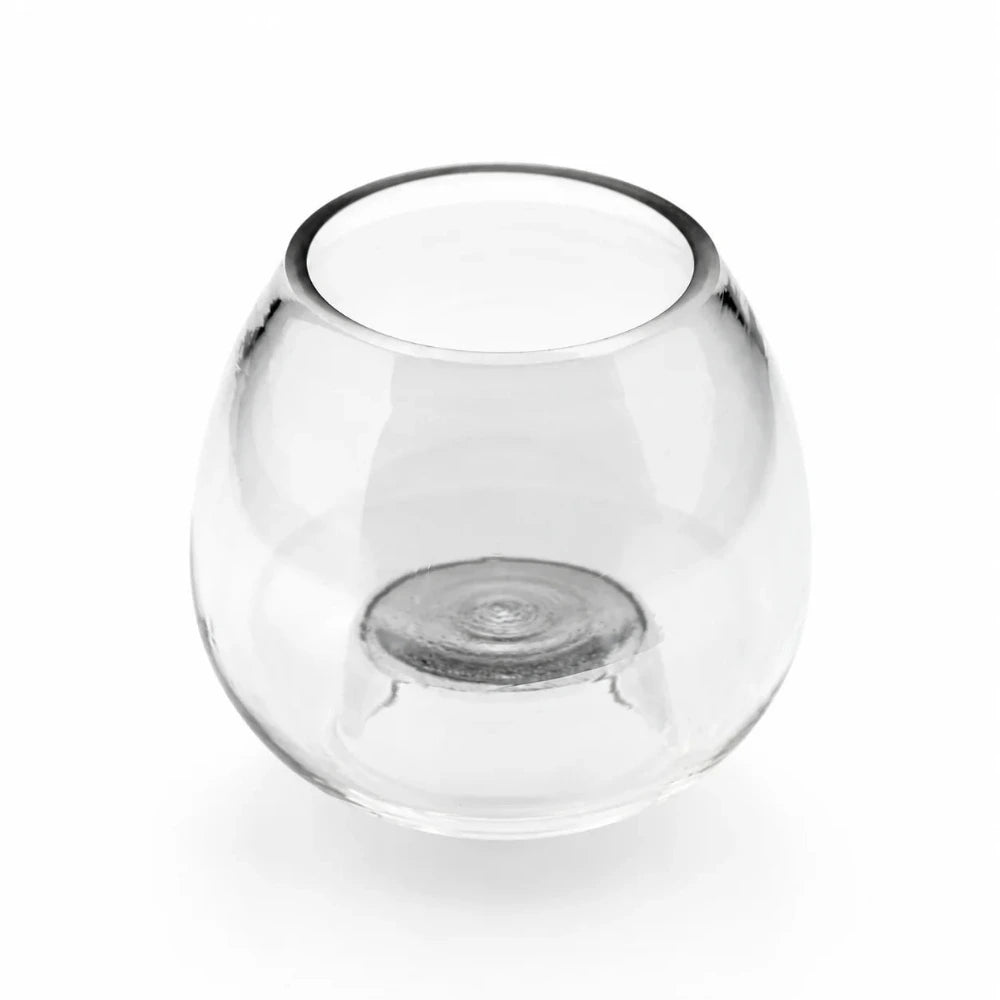 Transparentes 2-in-1 Teelichtglas und Blumenvase aus klarem Glas mit 7,5 cm Höhe