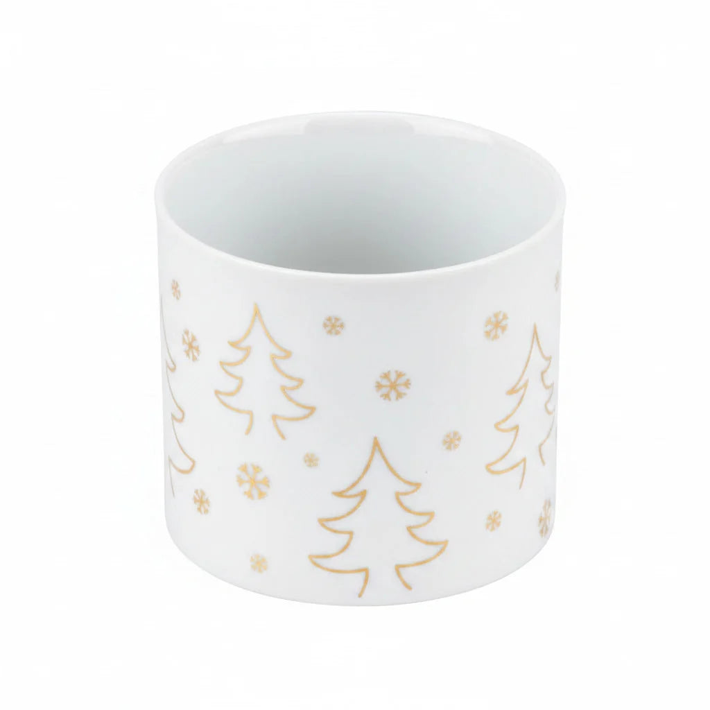 Teelichtglas Weihnachten Porzellan Tree 4566 weiß – Vase / Glasvase / Deko-Vase – stilvolles Wohnaccessoire & Dekoartikel aus