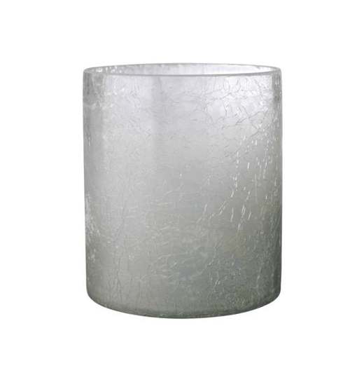 Teelichthalter aus Crush Glas grau mit Farbverlauf – Sompex 10×11 cm