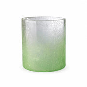 Sompex Teelichthalter aus grünem Crush Glas mit transparentem Farbverlauf auf weißem Hintergrund