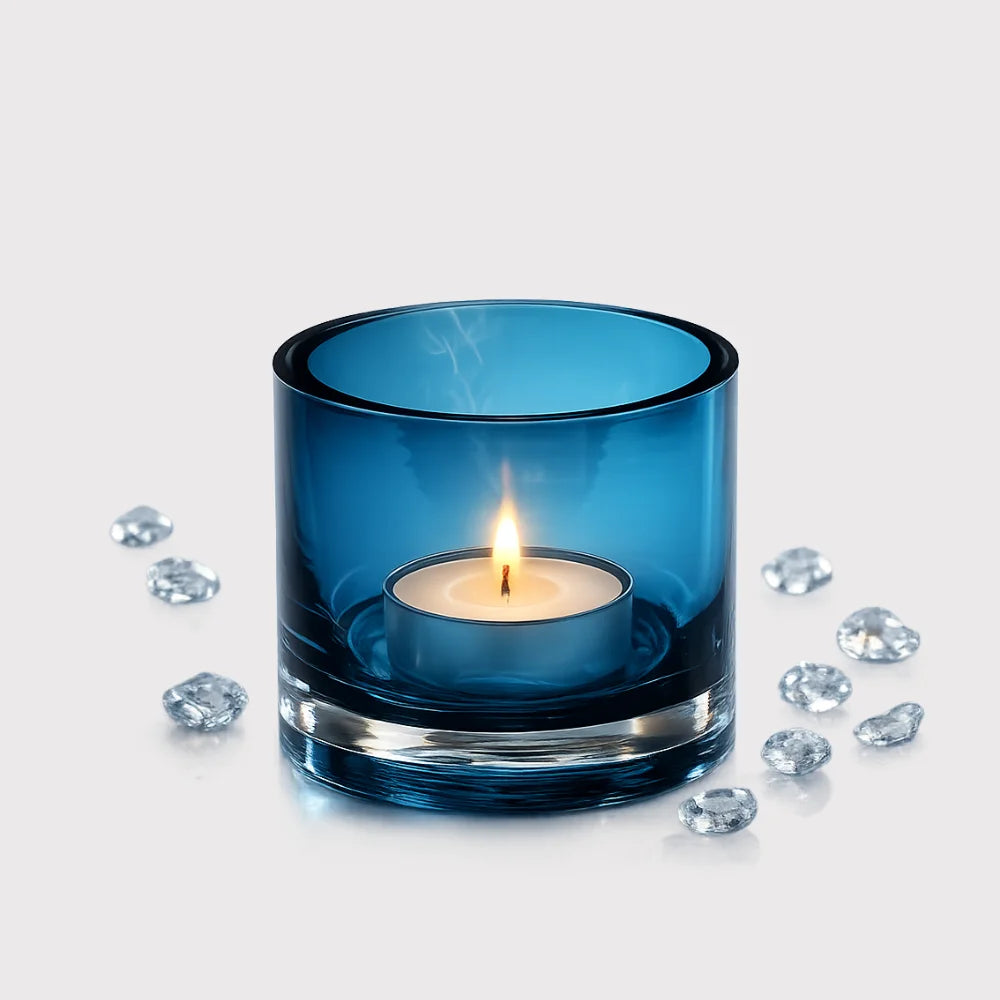 SPARK Dekoglas Teelichthalter aus Glas Dunkelblau – SOMPEX