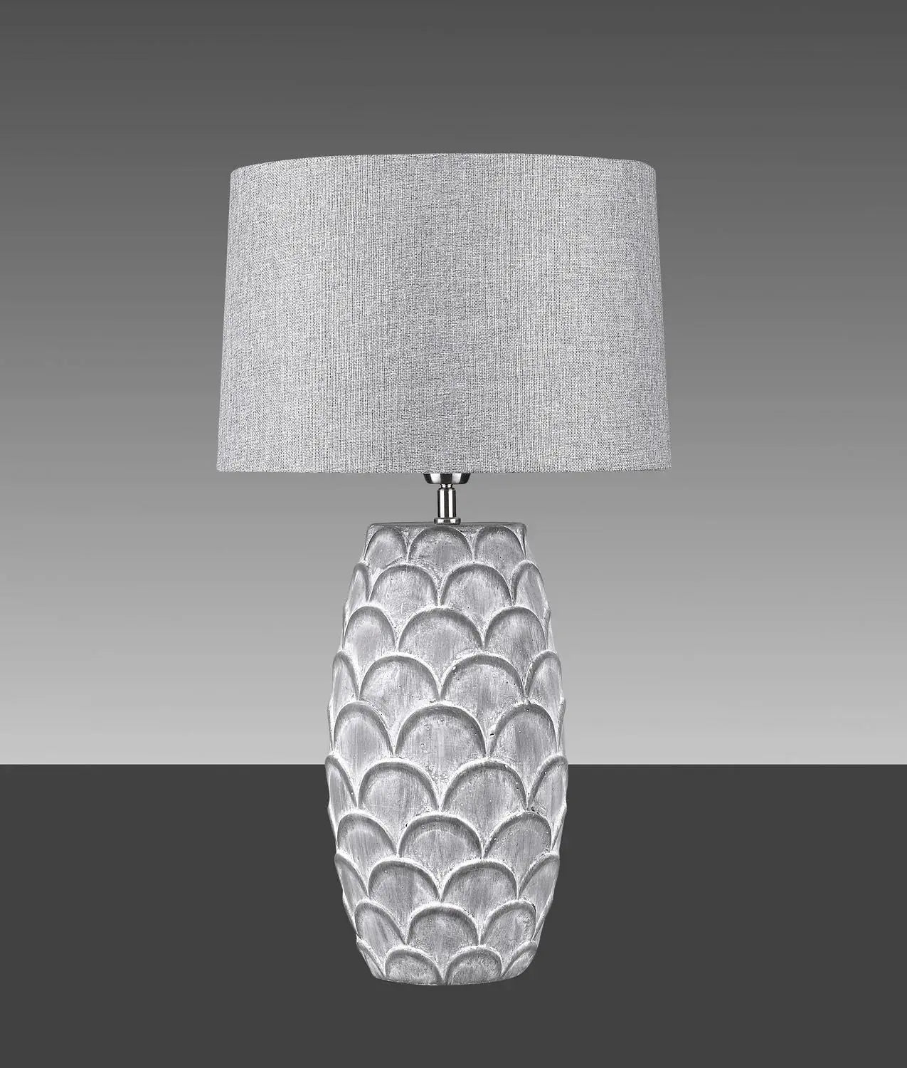 Hockerleuchte MENA GRIGGIO Beton-Keramik Grau Tischlampe