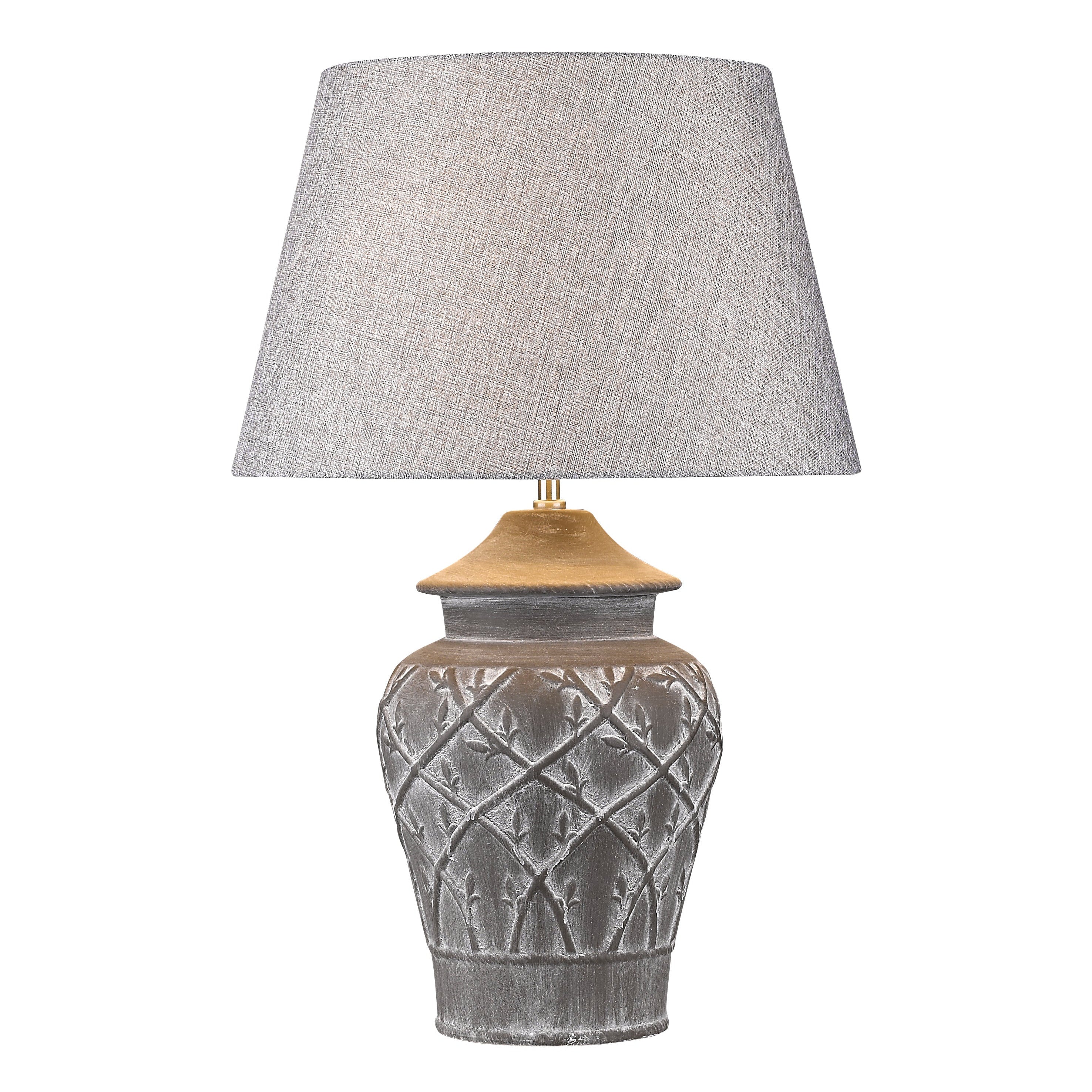 Hockerleuchte FIORE MARRONE Beton-Keramik braun Tischlampe