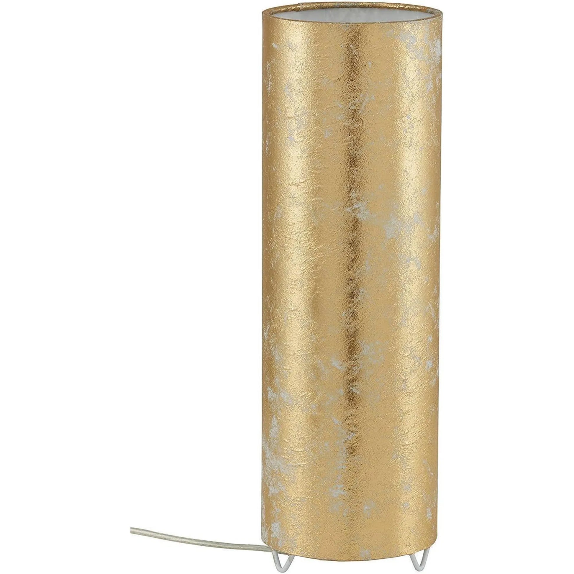 Tischlampe gold zylinder blattgold E27 briloner 7711-017 schmal hoch