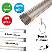 LED Lichtleiste mit 3 Stufen Touch Dimmer 30cm ultra flach