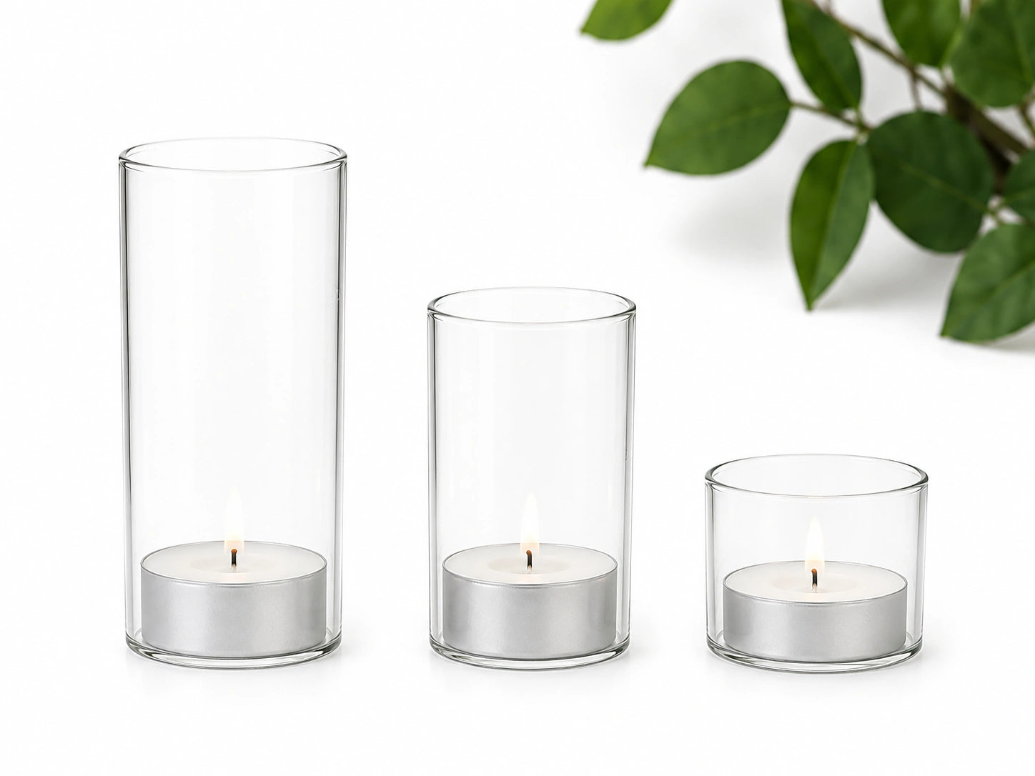 Teelichtglas aus klaren Glas 6cm hoch Ø 4,2cm - Kerzenglas, Windlicht transparent sompex 32181 ersatzglas zu endless light mittel  dekoglas mit boden glaszylinder klein transparent