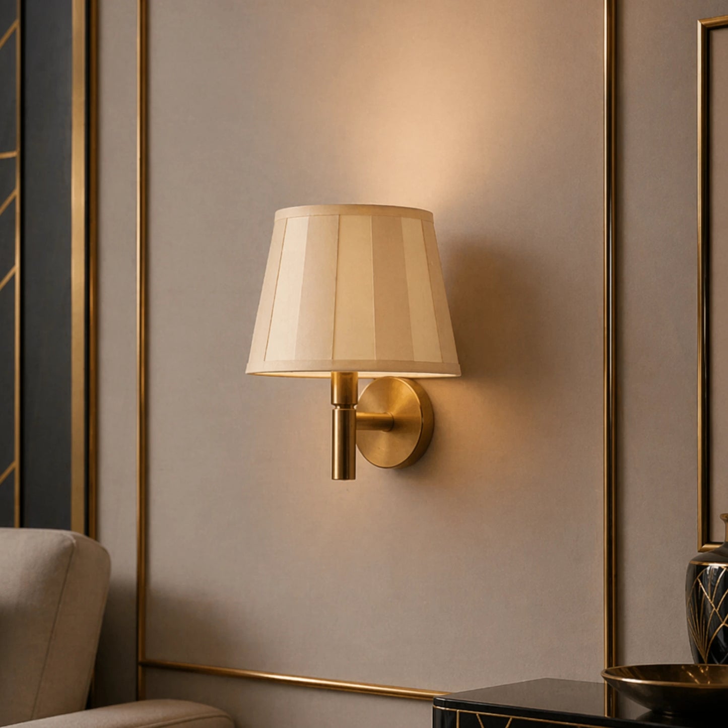Various Lampenschirm creme mit Streifenmuster für Tischlampen und Wandleuchten, E27