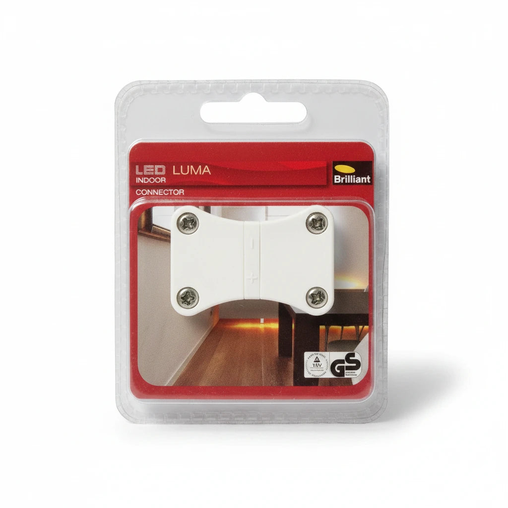 brilliant led luma Verbinder Connector 2-polig für LED Streifen Stripes 230V 220V AC plus minus pol