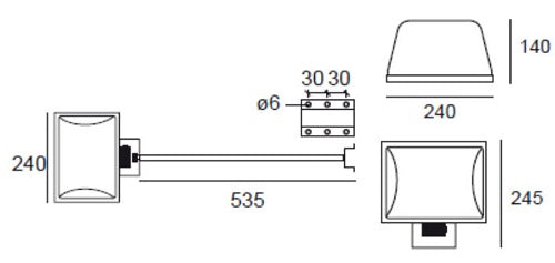 Displayleuchte Wandstrahler Virgola 2x18W