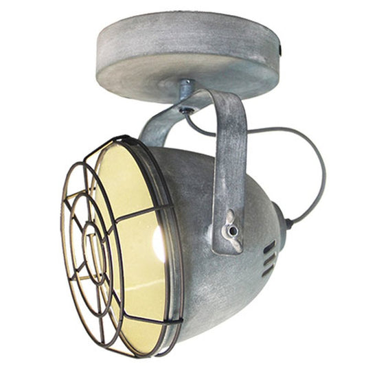 Wand- Decken- Tischlampe Industry  Scheinwerfer antik grau mit Schalter E27 – Wandleuchte