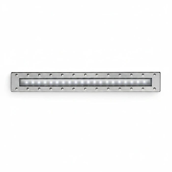 LED Lichtleiste Wandeinbauleuchte Ginevra aus rostfreien Edelstahl kaltweiß 26cm 12V IP43 leonardo relco 30860 