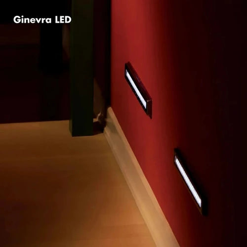 LED Lichtleiste Wandeinbauleuchte Ginevra aus rostfreien Edelstahl kaltweiß 26cm 12V IP43 leonardo relco  unterputz lampe