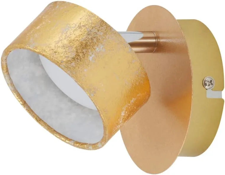 Wandlampe LED gold wandstrahler blattgold drehbar schwenkbar 10cmwarmweiß 3000K briloner 2038-017