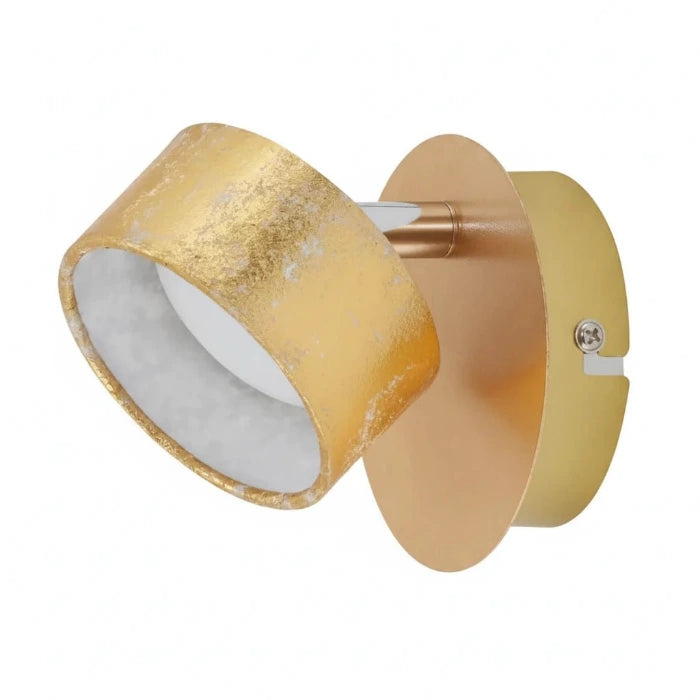 Wandlampe LED gold wandstrahler blattgold drehbar schwenkbar 10cmwarmweiß 3000K briloner 2038-017