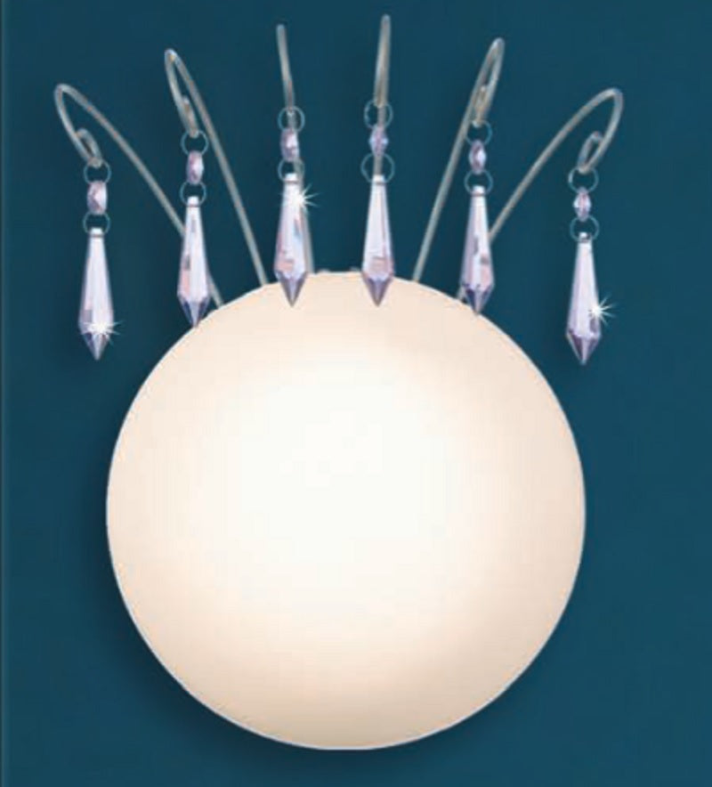 wandlampe kinderzimmer mädchen princess runde wandleuchte aus glas mit lila kristallen